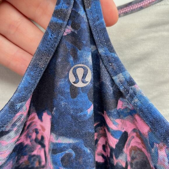 Lululemon Power Y Tank Top with built in bra - Blue/Pink - 6 - Picture 4 of 6